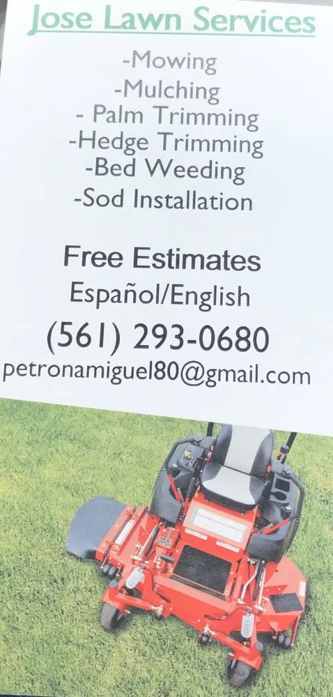 Trusted lawn care service experts serving Lake Worth, FL - Jose Lawn Service