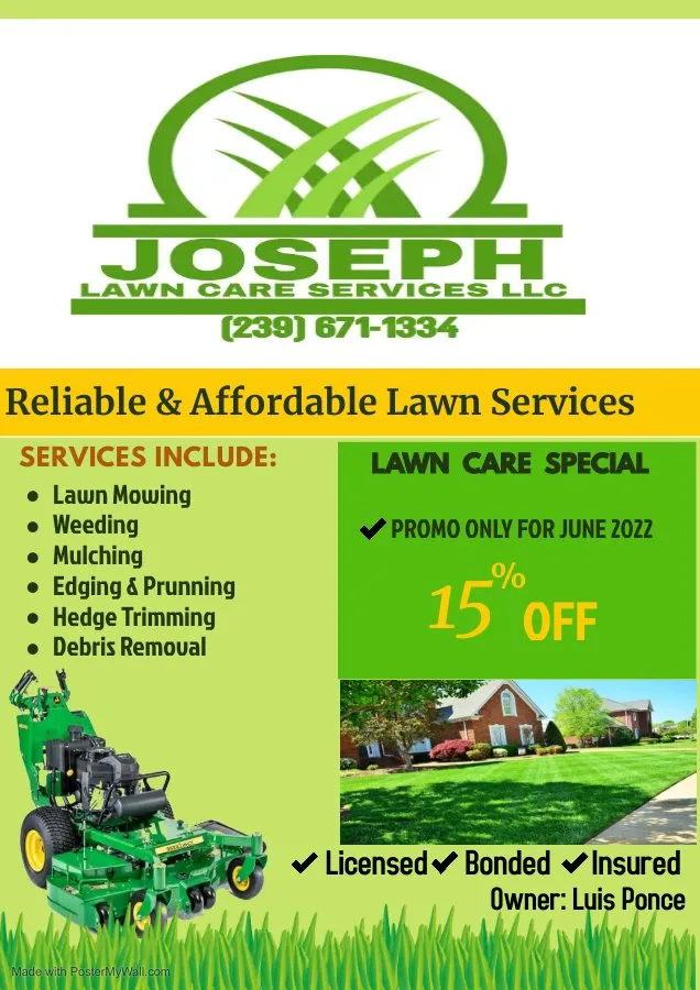 Reliable lawn care service in Lehigh Acres, FL by Joseph Lawn Care Service