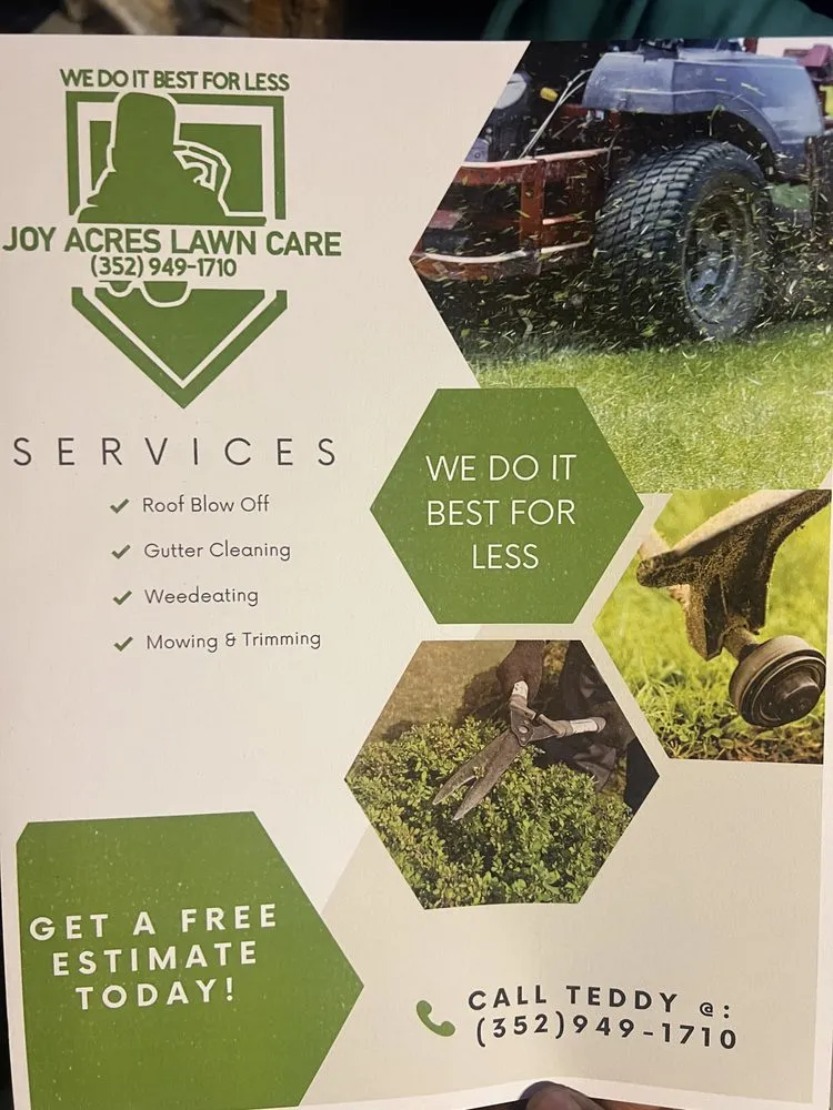 Local lawn mowing service in Bronson, FL - Joy Acres Lawn Care