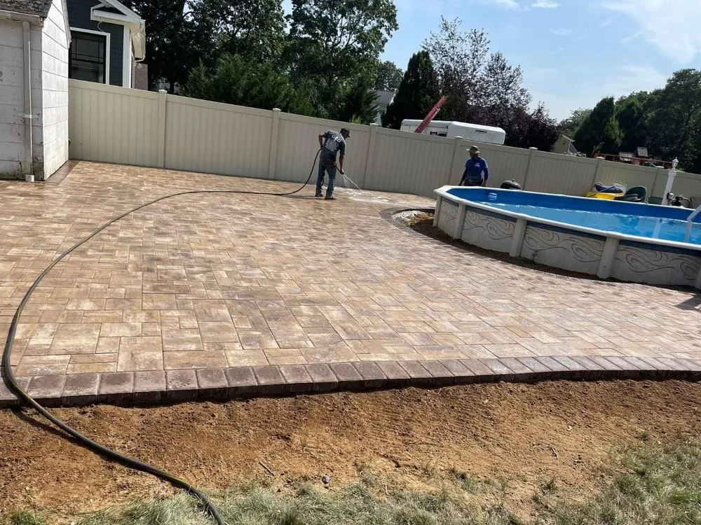 Custom landscape installation in Huntington Station, NY - JP Company