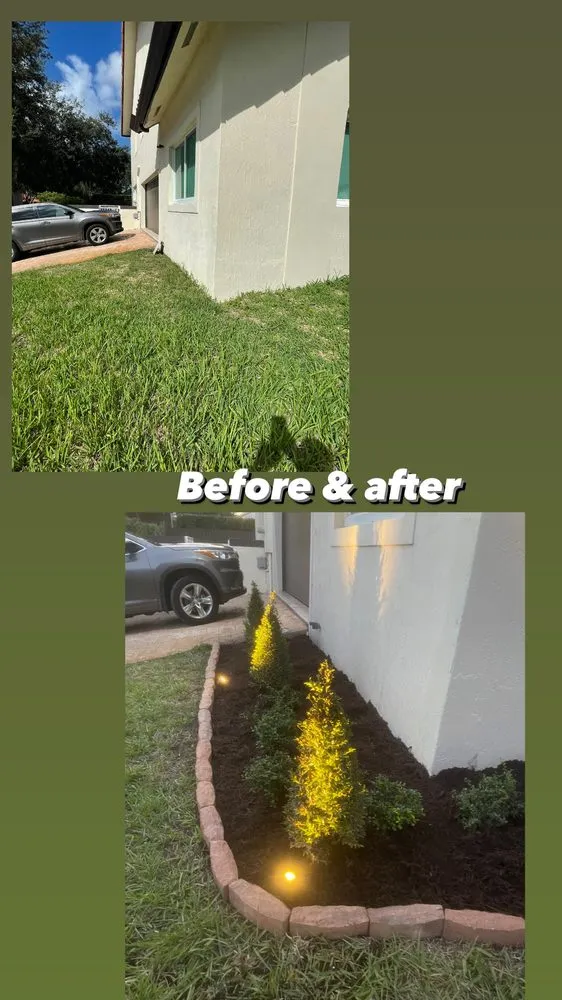 Professional landscape installation with custom design across Hollywood, FL - JP Homes Landscaping & Designs