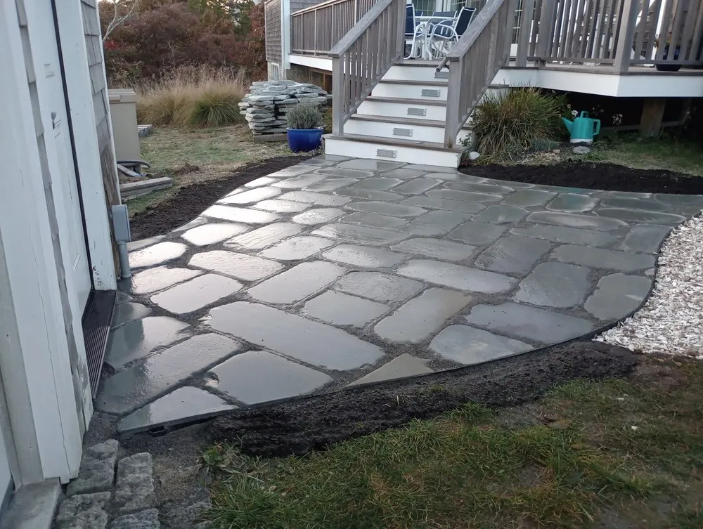 Reliable lawn mowing service with custom design in Brewster, MA by JR Landscaping & Construction Repair