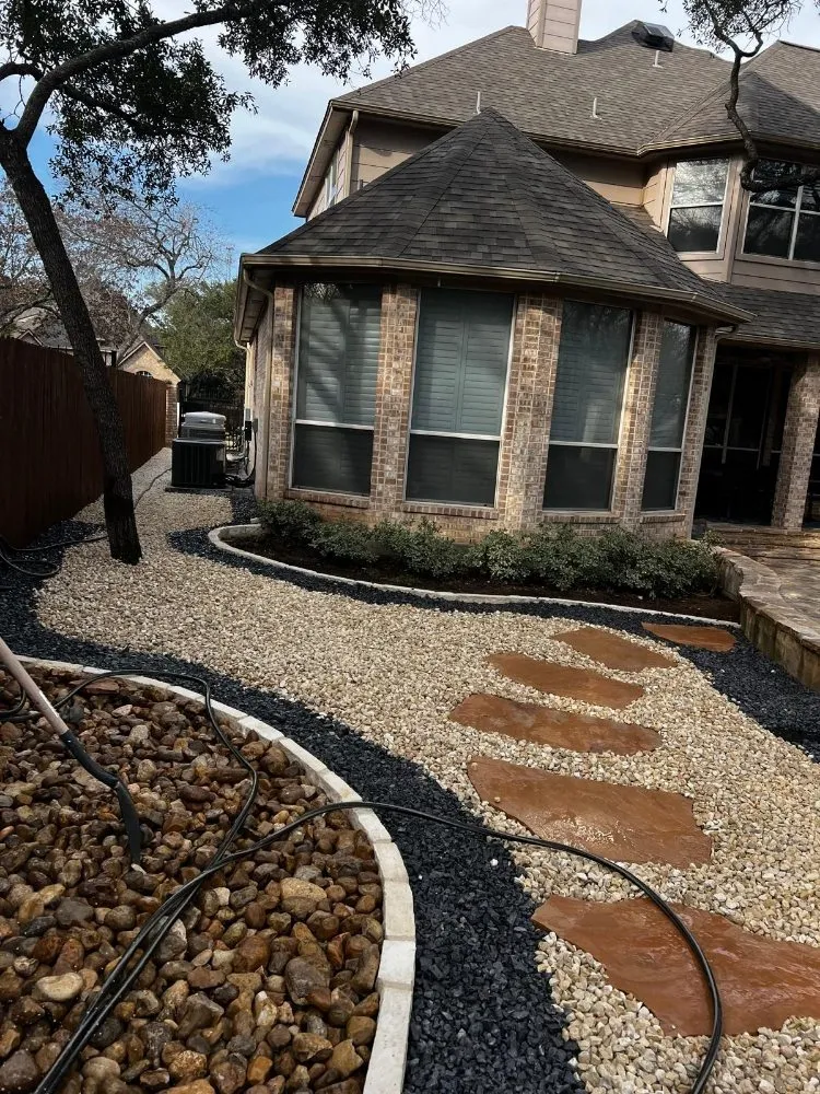 Custom landscape installation for outdoor upgrades in San Antonio, TX by JR Landscaping