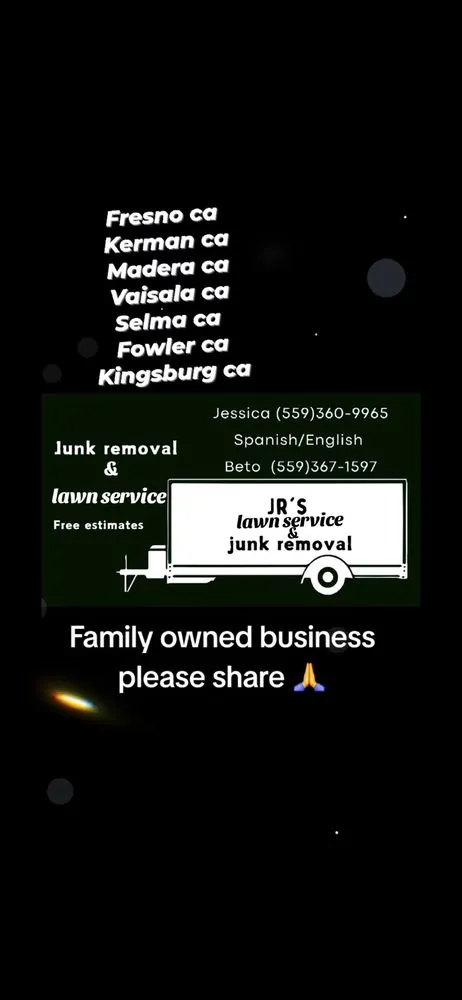 Top-rated yard cleanup service in Fresno, CA - Jr's Junk Removal & Lawn Service