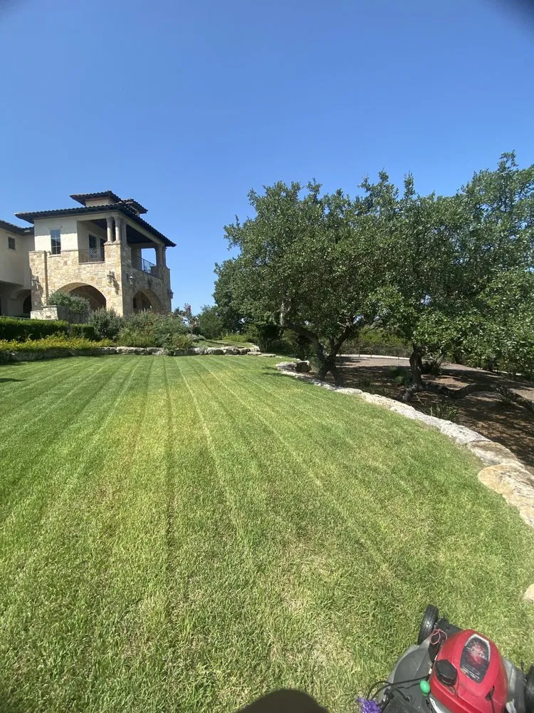 Affordable lawn mowing service for year-round maintenance in Comfort, TX by Juarez Landscaping