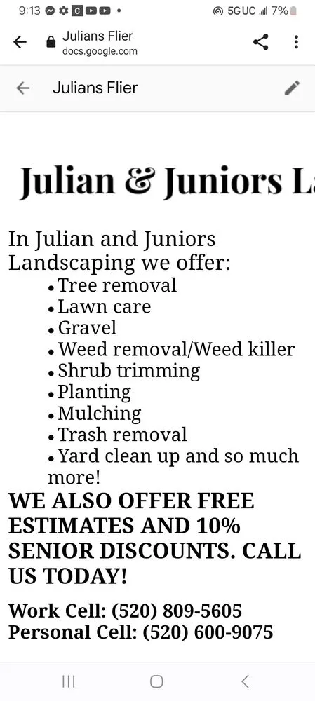 Professional landscape installation for beautiful yards in Tucson, AZ by Julian & Juniors Landscaping