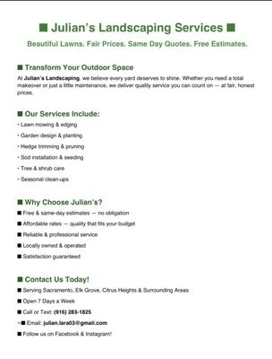 Julian's Landscaping Services Logo