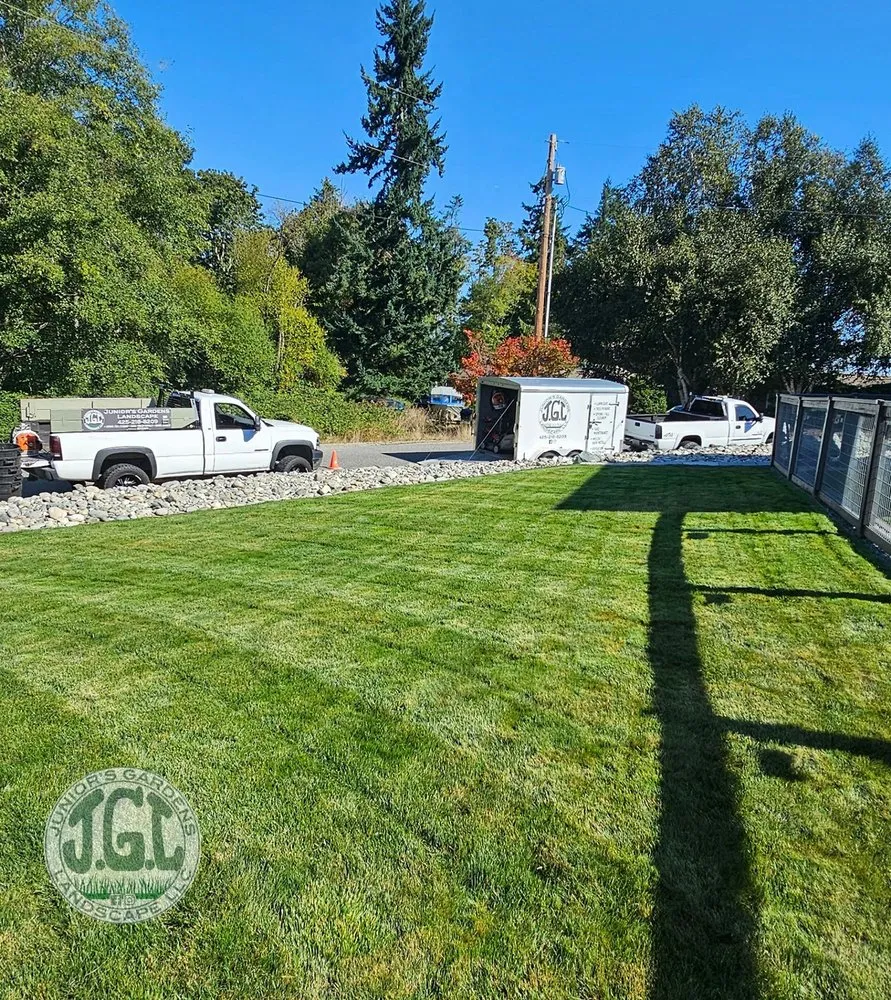 Top-rated lawn mowing service with custom design across Camano Island, WA - Junior's Gardens Landscape