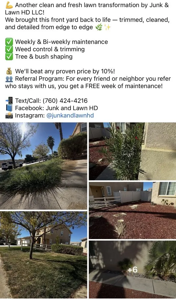 Top-rated landscape installation experts serving Victorville, CA - Junk and Lawn HD