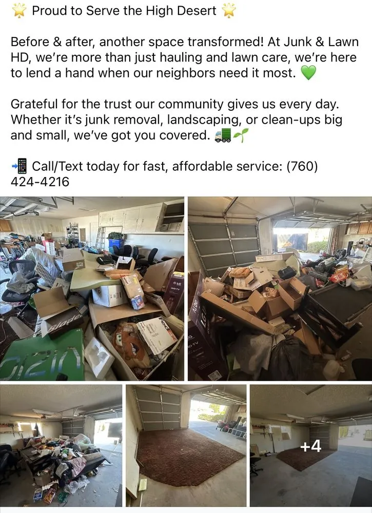 Professional yard cleanup service experts serving Victorville, CA - Junk and Lawn HD