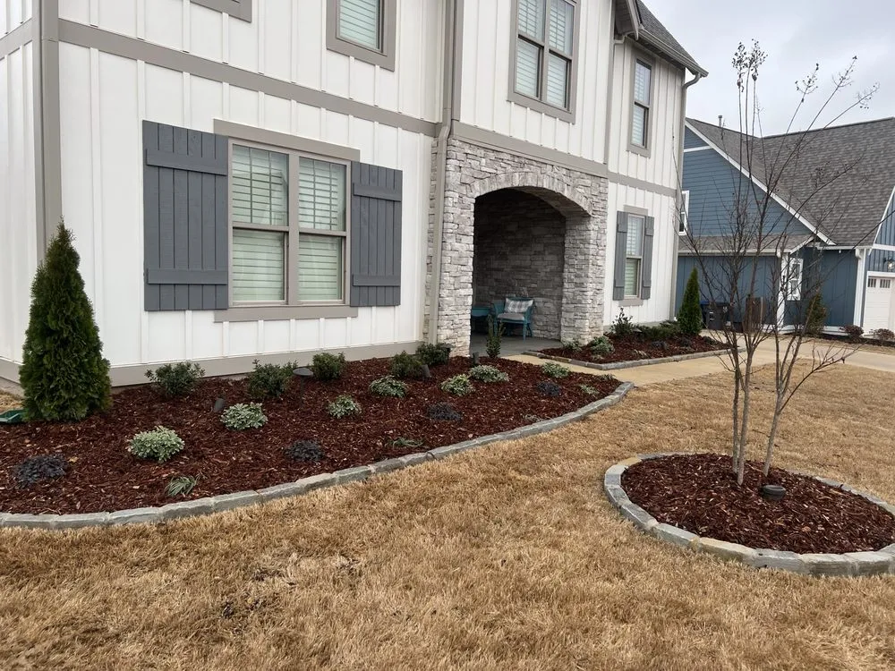 Professional lawn mowing service with custom design in Pinson, AL by Just A Trimm Landscaping