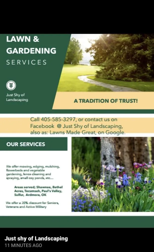 Top-rated residential landscaping for beautiful yards across Bethel Acres, OK - Just shy of Landscaping