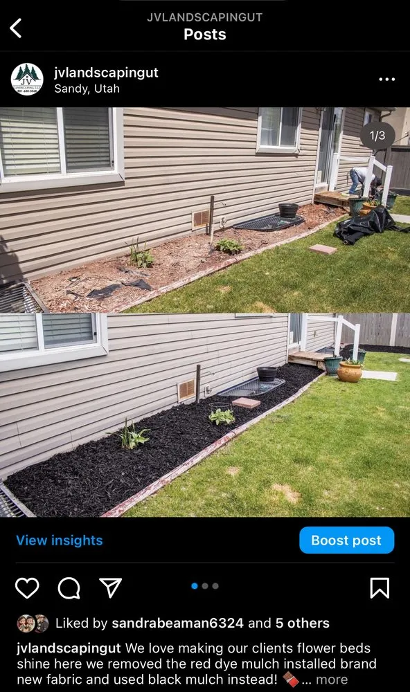 Professional outdoor landscaping with custom design in Riverton, UT by JV Landscaping