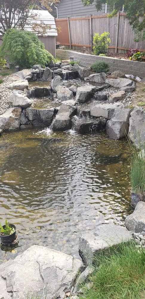 Professional landscape installation with custom design in Snohomish, WA by JW Water Features
