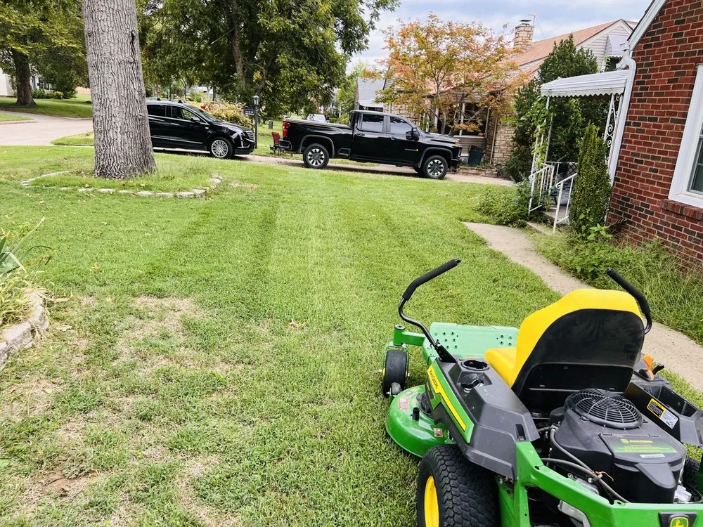 Affordable lawn mowing service with custom design in Tulsa, OK by JZ Yards Outdoor Services