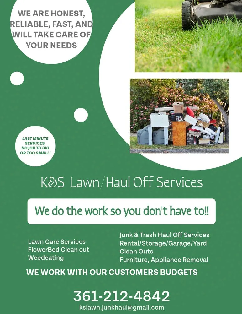 Affordable lawn care service in Victoria, TX by K & S Lawncare /Haul Off services