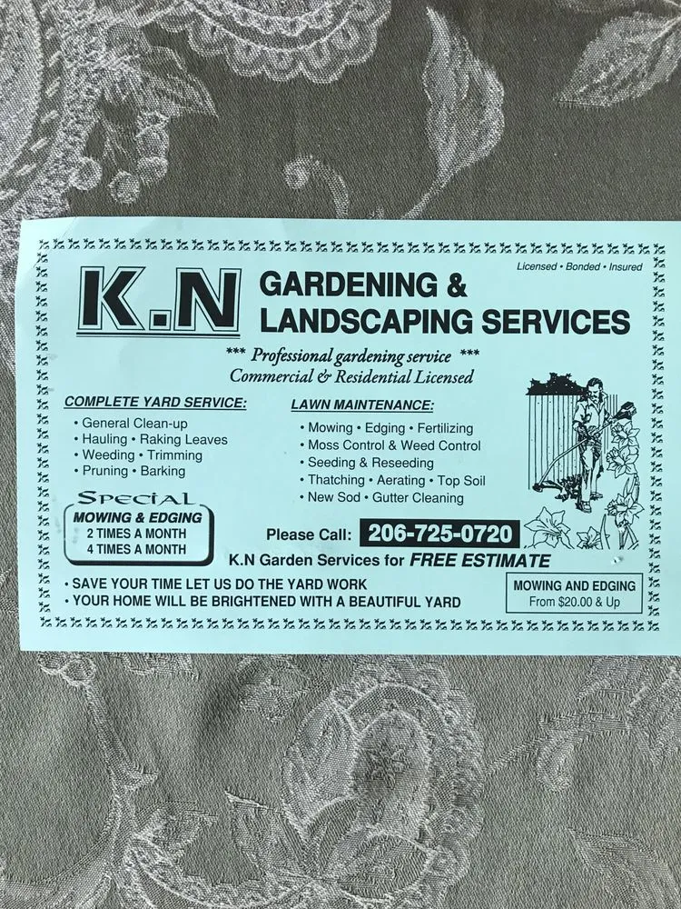 Expert landscape design in Seattle, WA by K N Gardening & Landscaping Services
