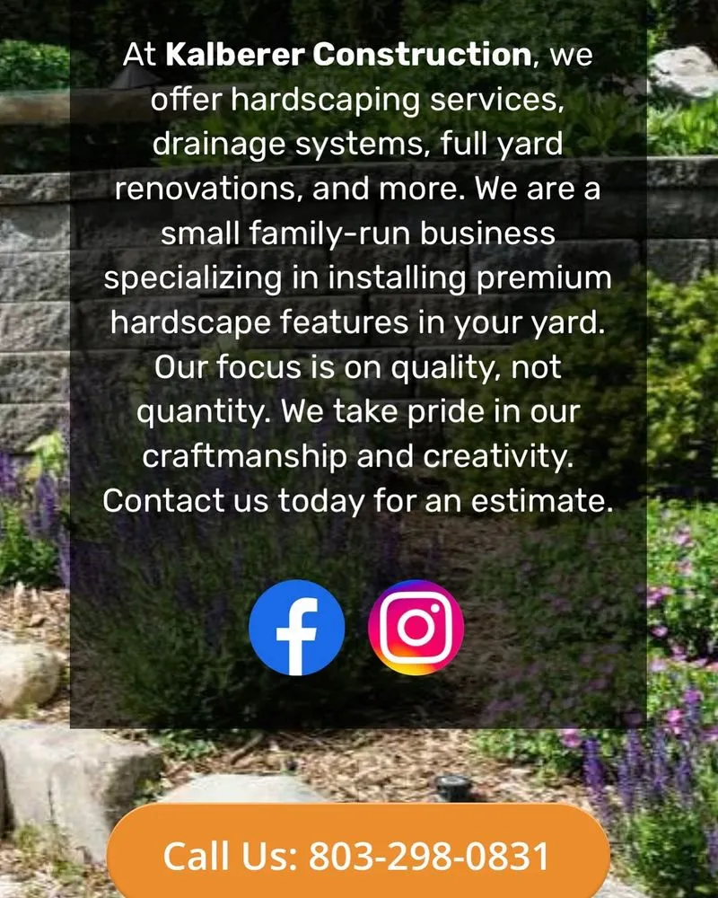 Custom residential landscaping in Chapin, SC - Kalberer Construction