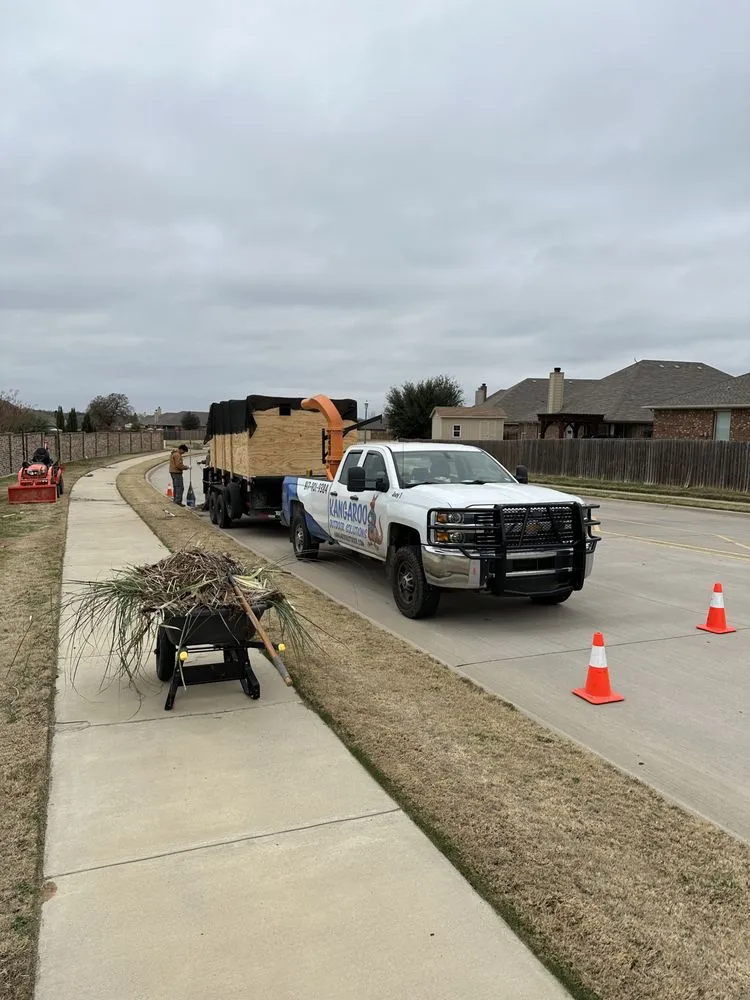 Custom landscape installation in Weatherford, TX by Kangaroo Outdoor Solutions