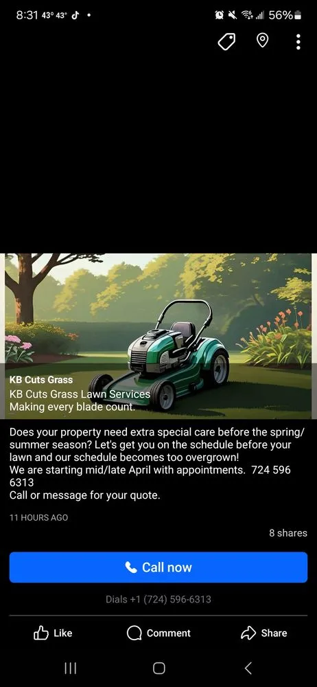 Professional lawn care service in Leechburg, PA - KB Cuts Grass