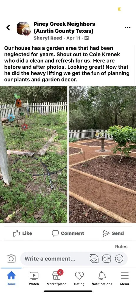 Trusted yard cleanup service for year-round maintenance in Bellville, TX by KB Services