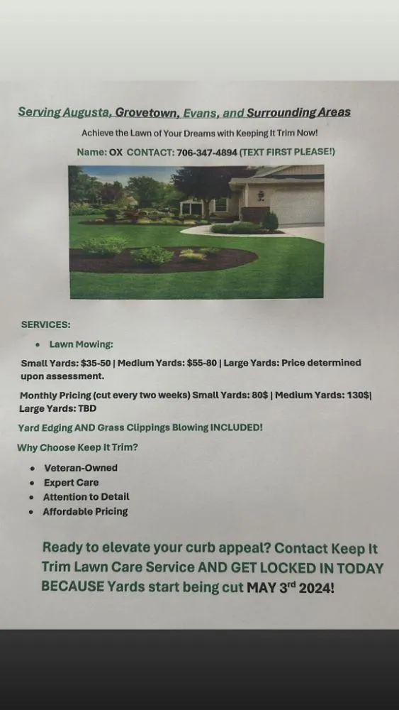 Professional yard cleanup service for beautiful yards across Augusta, GA - keep It Trim Lawn Care Service