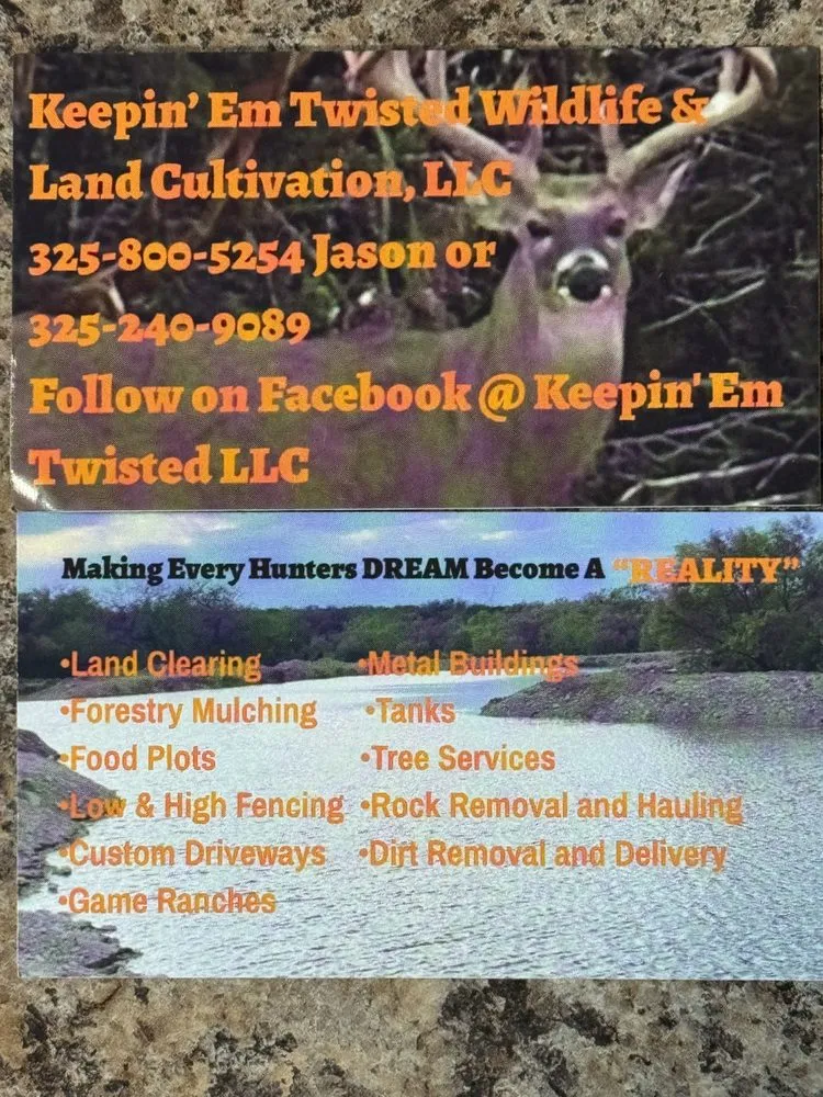 Reliable garden landscaping experts serving Early, TX - Keepin' Em Twisted Wildlife and Land Cultivation