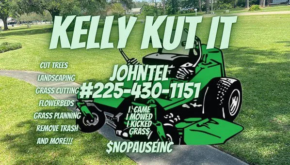 Custom lawn care service in Zachary, LA by Kelly Kut It