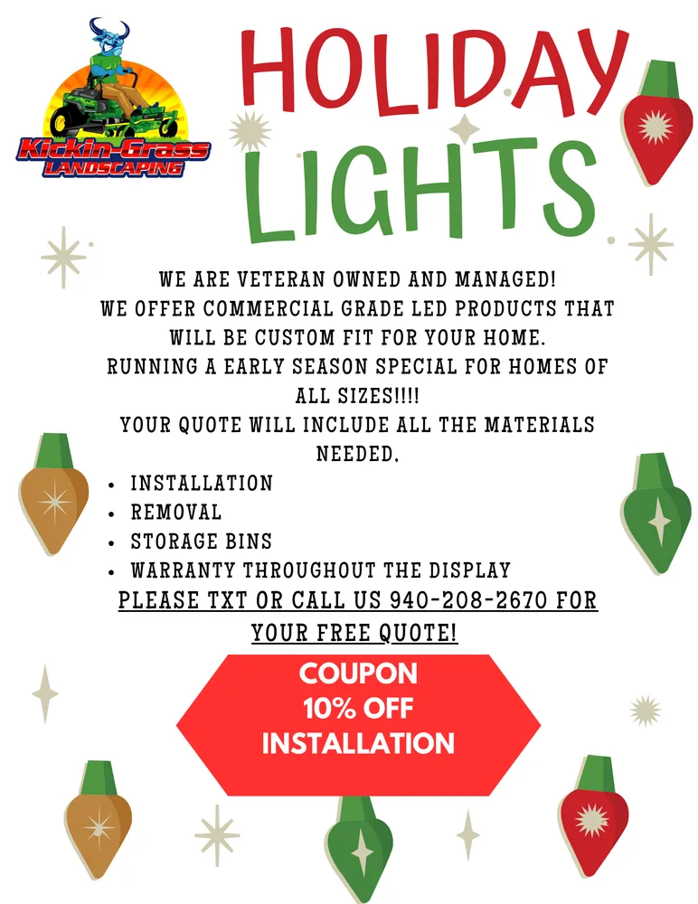 Top-rated yard maintenance in Ponder, TX by Kickin-Grass Landscaping