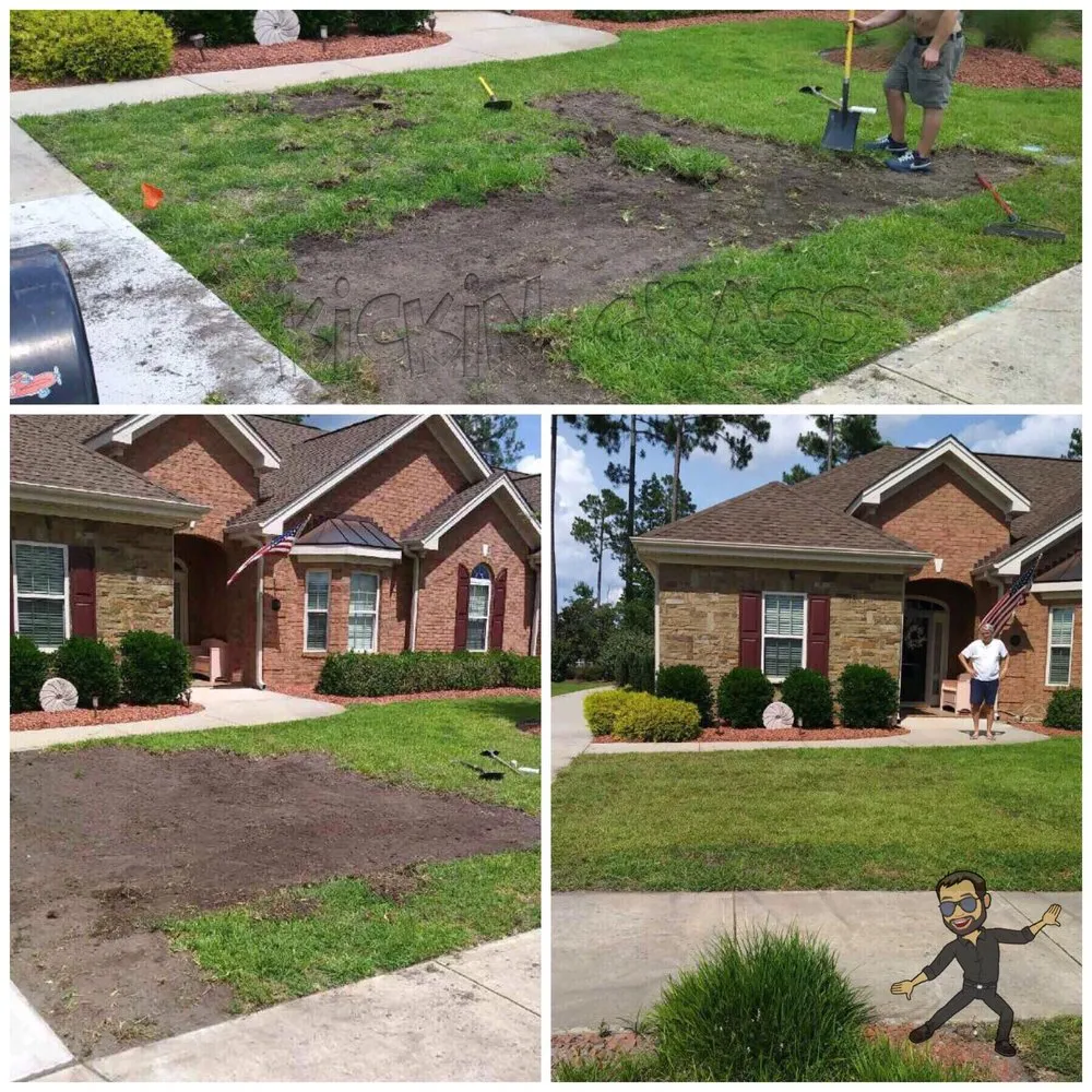 Local lawn mowing service with custom design across Wilmington, NC - Kickin Grass