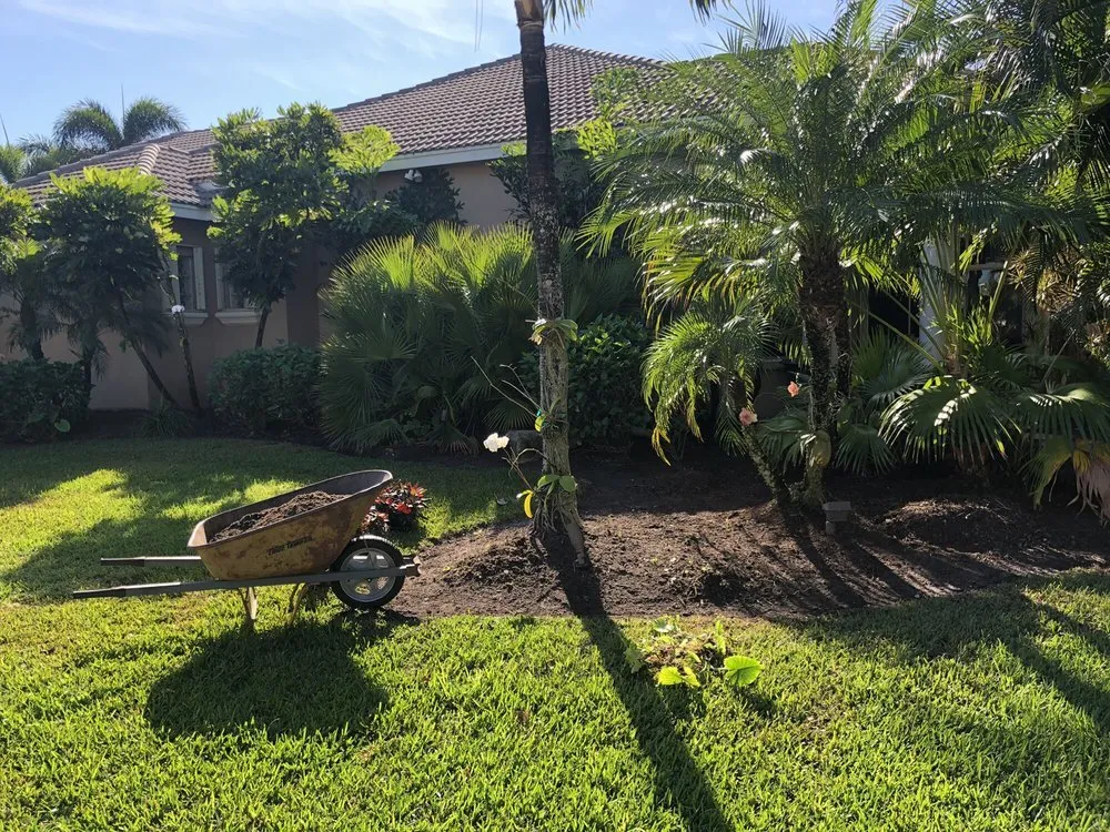 Custom garden landscaping in Atlantis, FL by King Landscaping