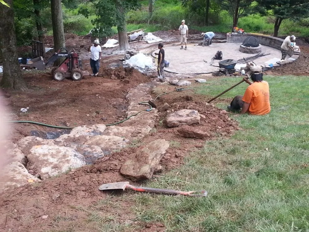 Custom landscape installation in Newtown, PA by Kirshner Landscapes