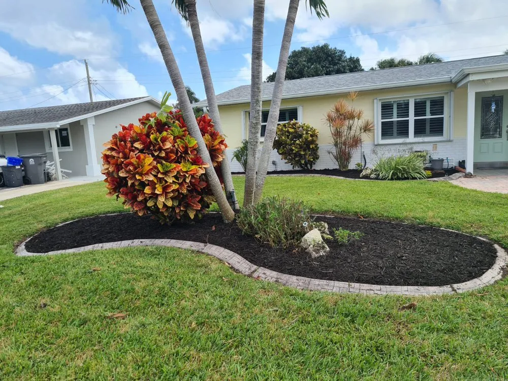 Professional garden landscaping with custom design in Riviera Beach, FL by Kiwis Lawn and Landscaping Services