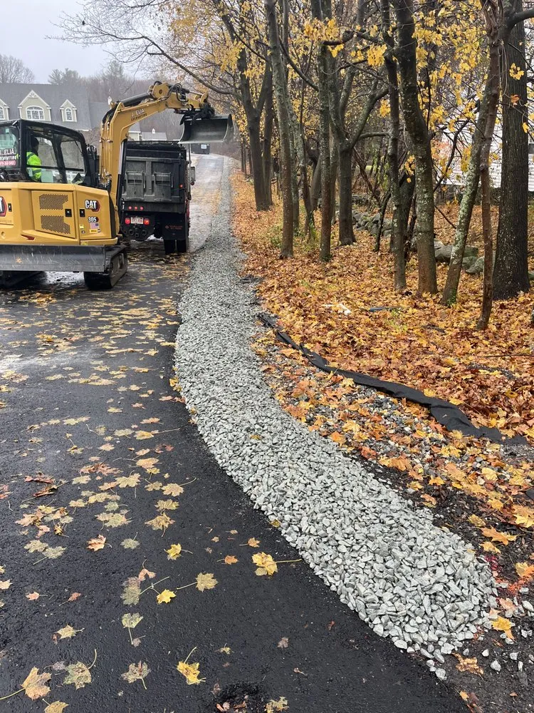 Custom landscape installation in Wilmington, MA - KJ Ackerley Excavating