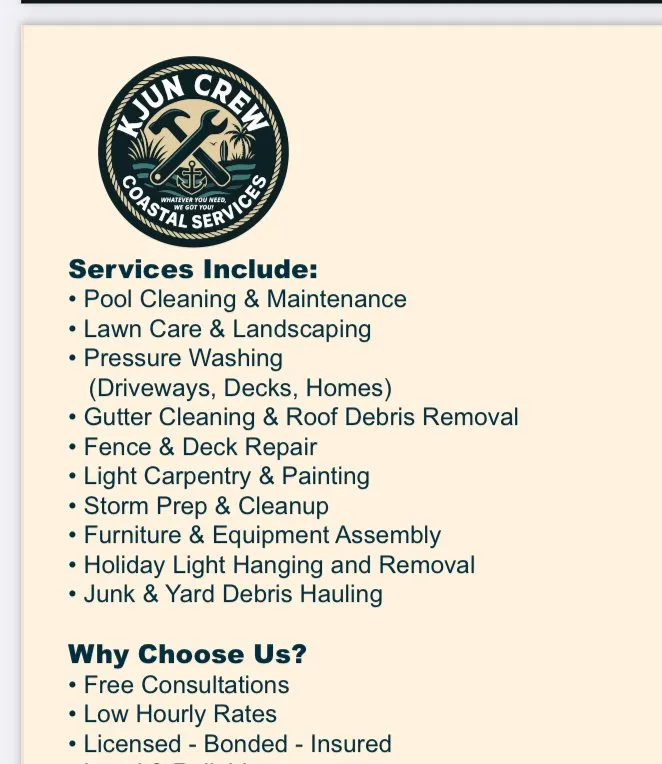 Reliable lawn care service in Theodore, AL - Kjun Crew Coastal Services