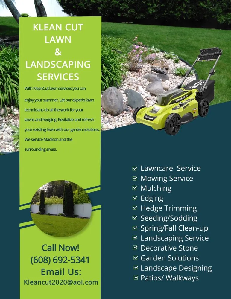 Professional lawn mowing service in Madison, WI - Klean Cut Lawn Care Landscaping