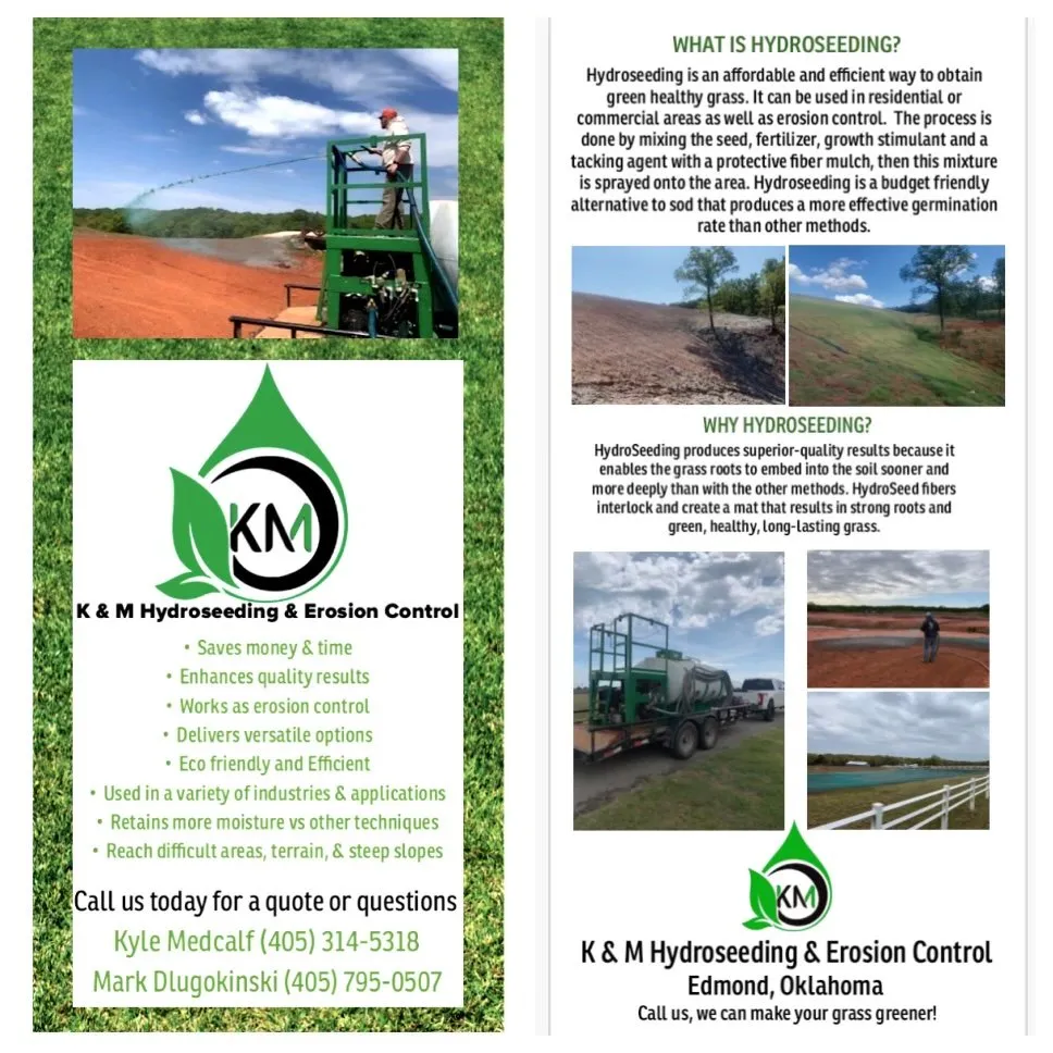 Professional landscaping services experts serving Edmond, OK - KM Hydroseeding & Erosion Control