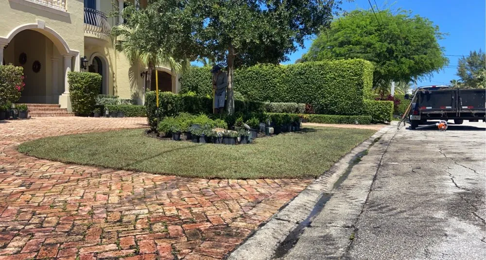 Top-rated garden landscaping with custom design in Pompano Beach, FL by KMJ Lawn and Landscape