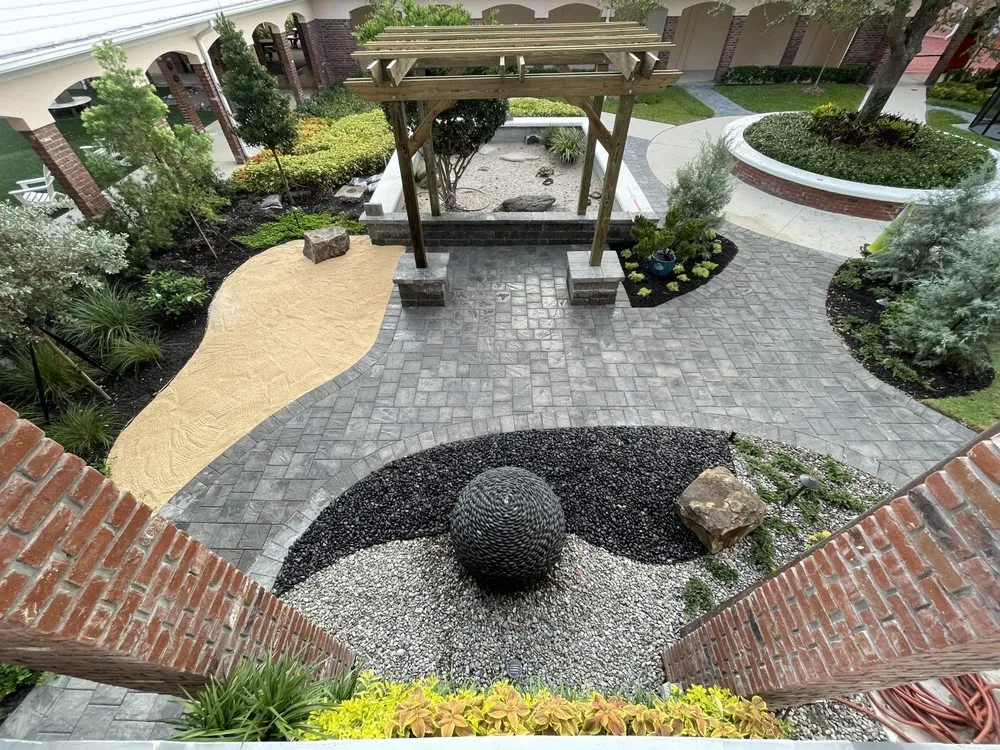 Custom landscape design in Pompano Beach, FL by KMJ Lawn and Landscape