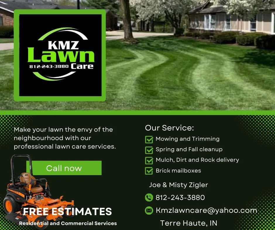 Reliable yard maintenance in North Terre Haute, IN - KMZ Lawn Care