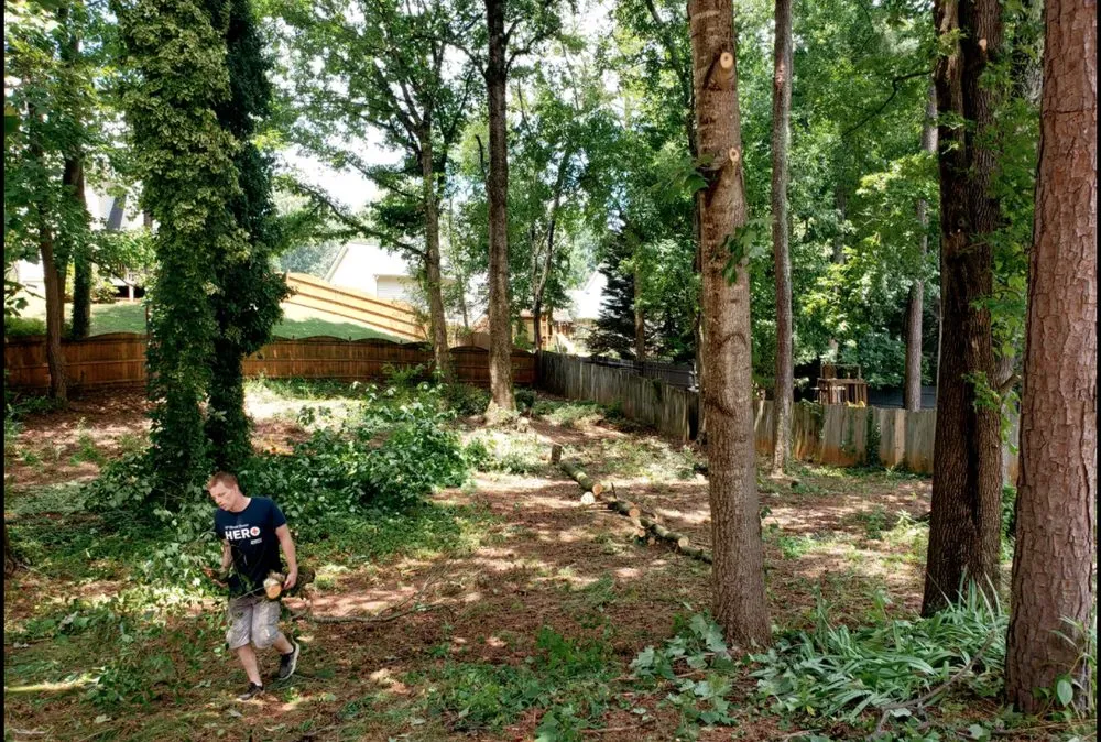 Professional yard cleanup service in Woodstock, GA by KND Tree Service & Landscaping