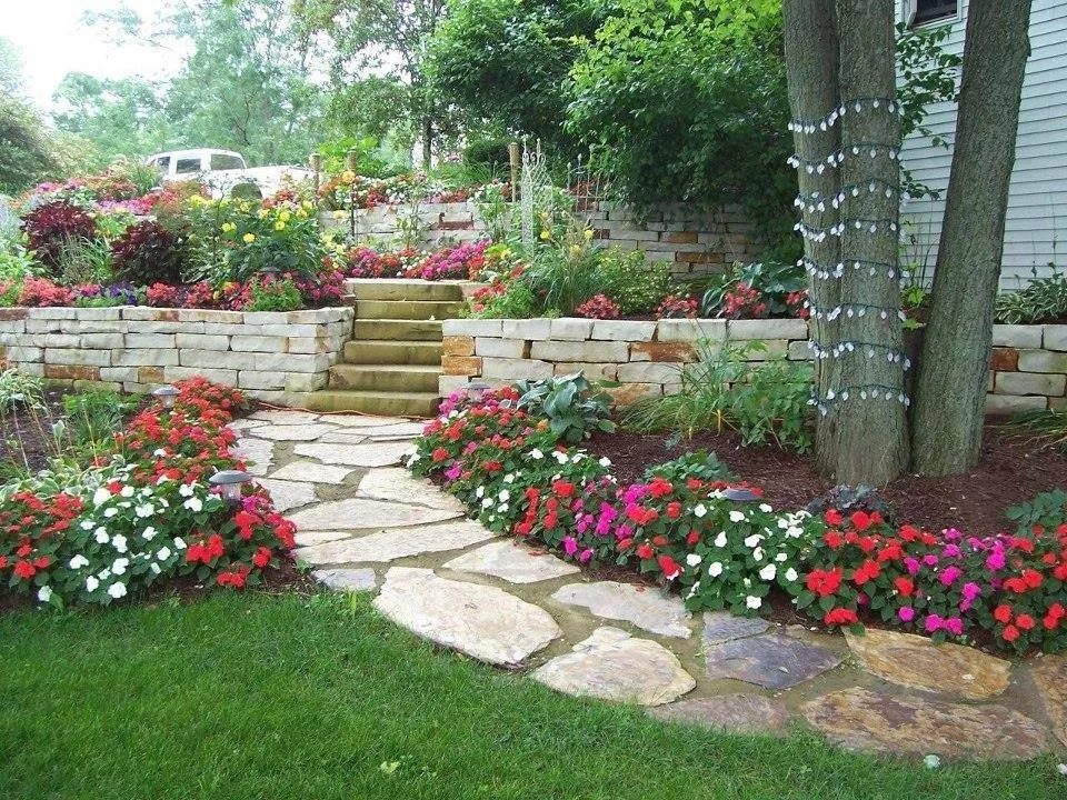 Custom garden landscaping in New Paris, IN by Knepp Sand & Stone