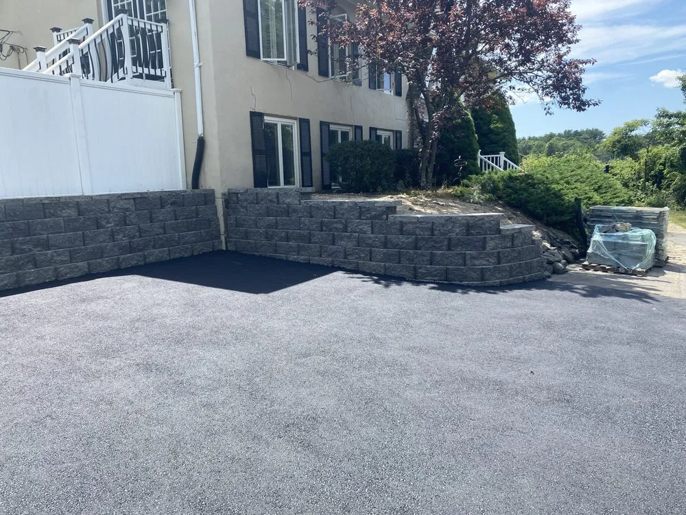 Custom garden landscaping in Norwood, MA by KnK Luxury Development