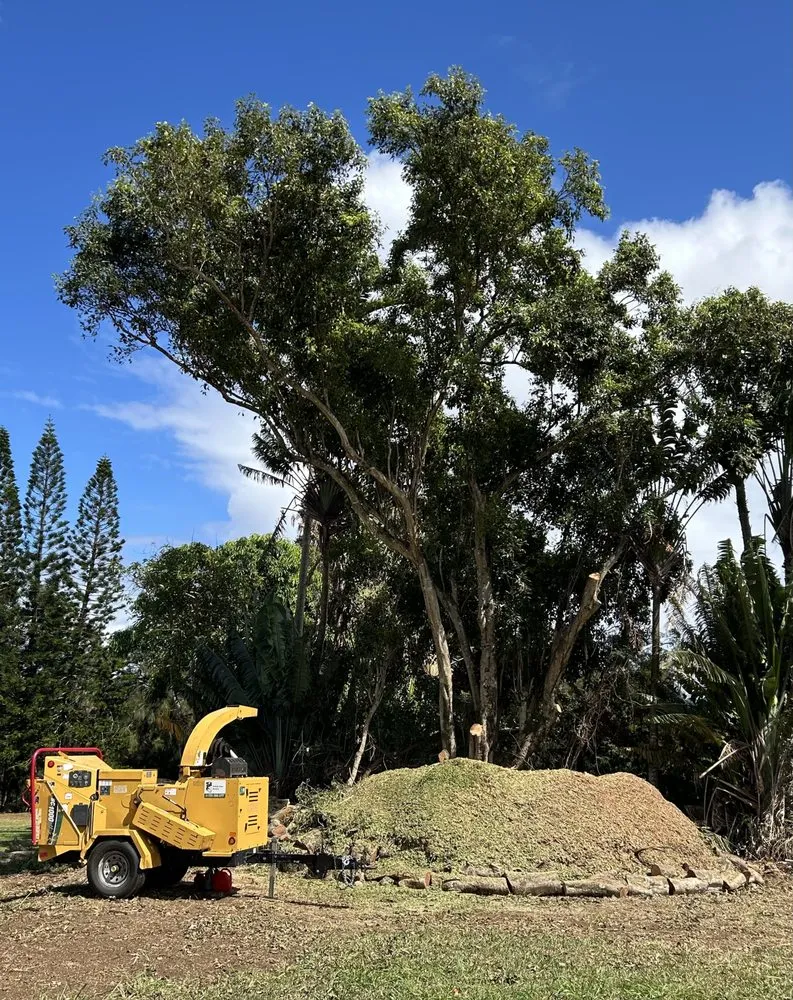 Custom lawn mowing service with custom design in Kapaau, HI by Kohala Tree Service