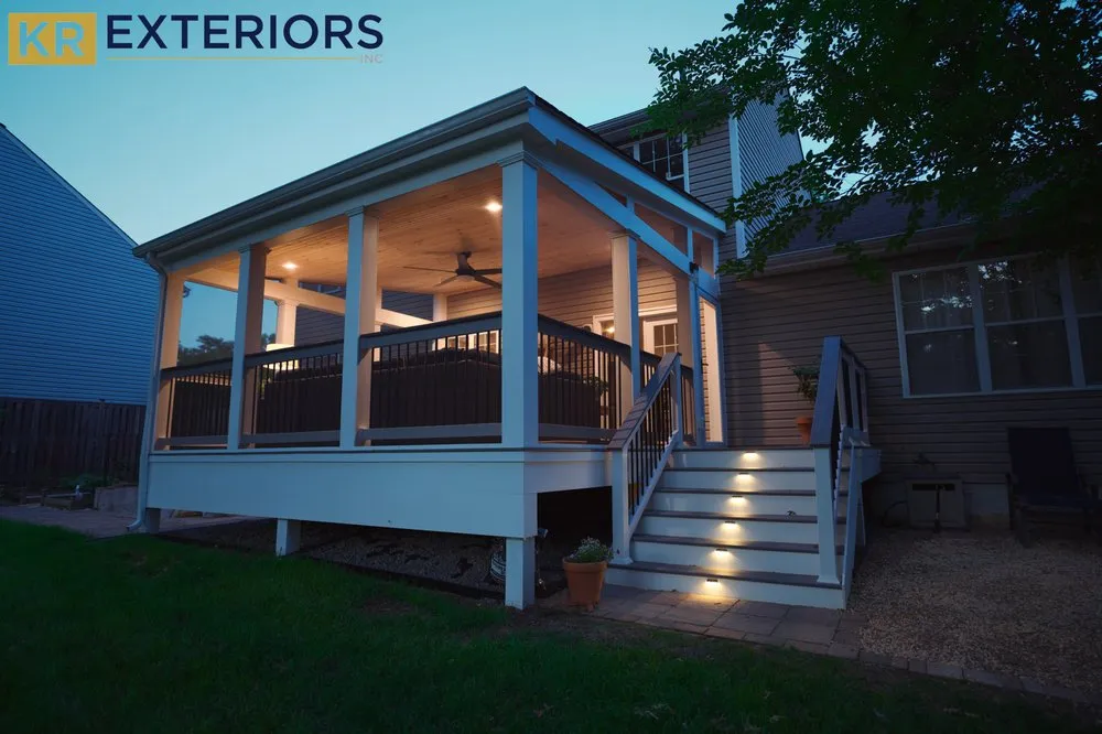 Custom garden landscaping in Sterling, VA by KR Exteriors Inc