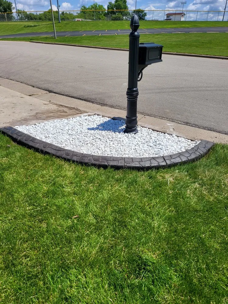 Custom residential landscaping in Lone Rock, WI by Krafty Kurbs