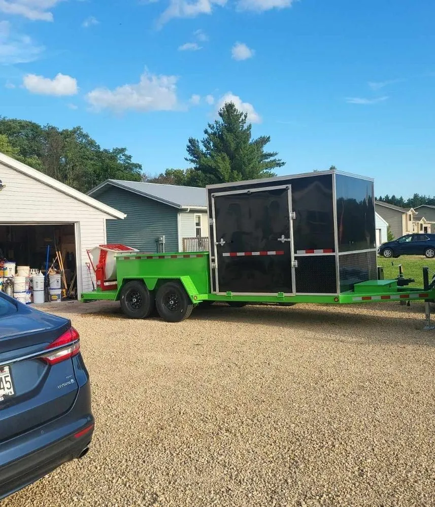 Custom landscape installation in Lone Rock, WI - Krafty Kurbs