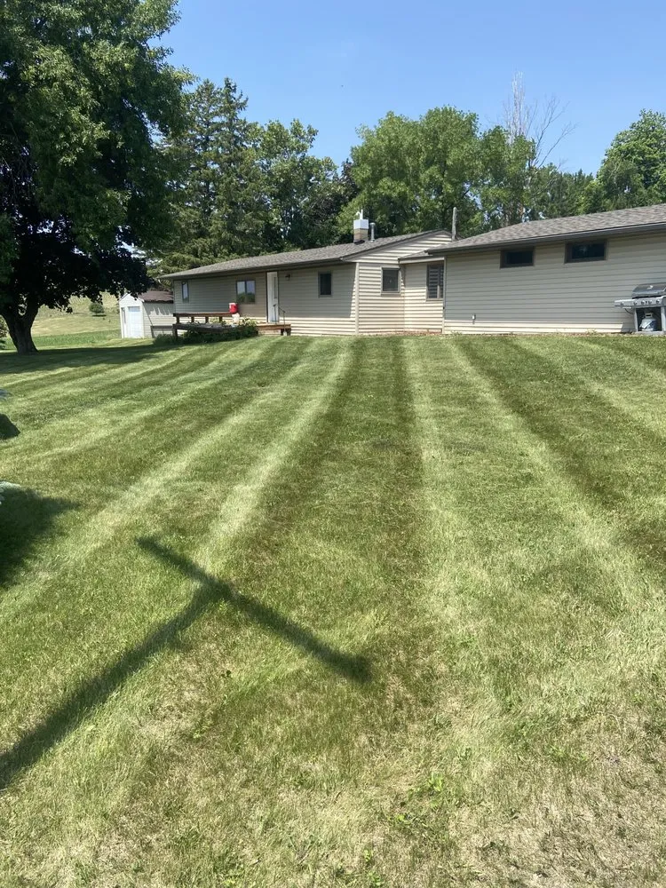 Custom garden landscaping in Evansville, MN by KRE Lawncare