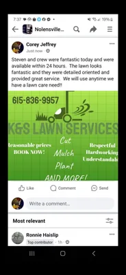 K&S Lawn Care Logo
