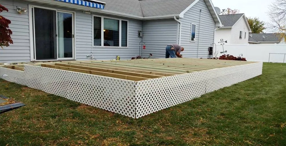 Custom outdoor landscaping in New London, WI by Kuether Services